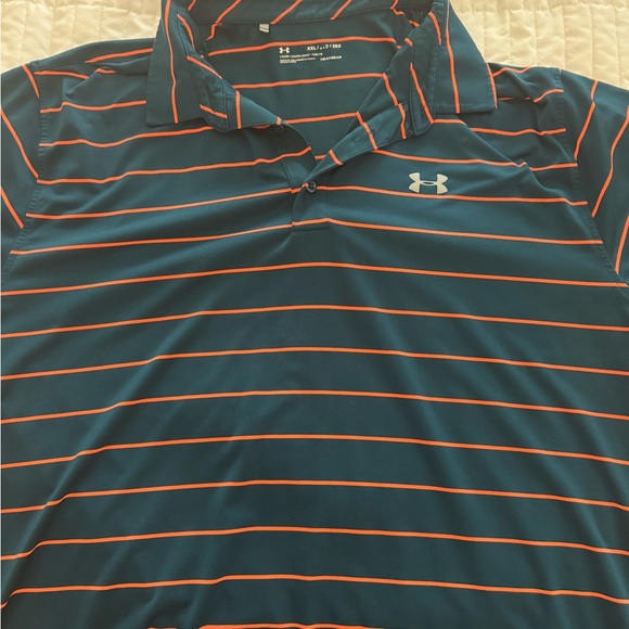 Under Armour Men's Blue Striped Polo XXL - Picture 1 of 3